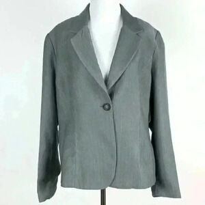 New Coldwater creek blazer sz L 14-16 Gray striped